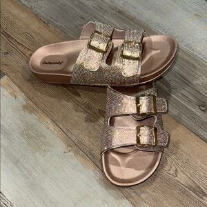 Outwoods rhinestone rose gold Sandals